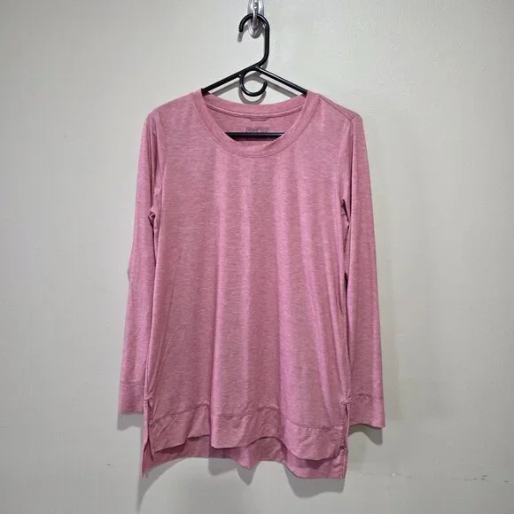 Patagonia Glorya Side Slit Long Sleeve Tunic Top Pink Athleisure Yoga Womens M - Picture 3 of 8